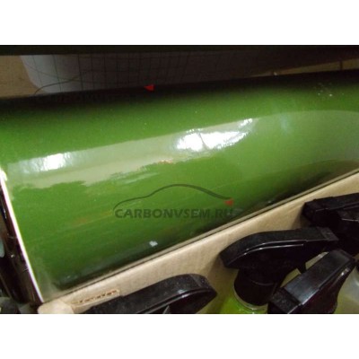 Пленка темно-зеленый (хаки) глянец, с каналами, 1.52м