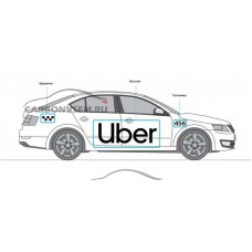 Комплект наклеек для такси UBER